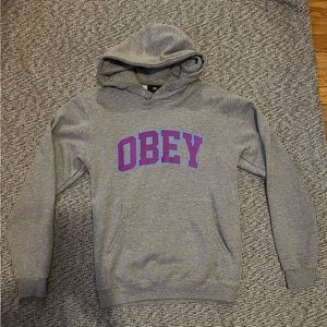 “OBEY” Grey Hoodie